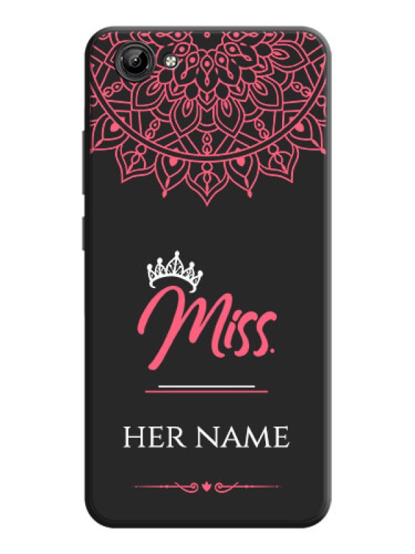 Custom Mrs Name with Floral Design on Space Black Personalized Soft Matte Phone Covers - Vivo Y71