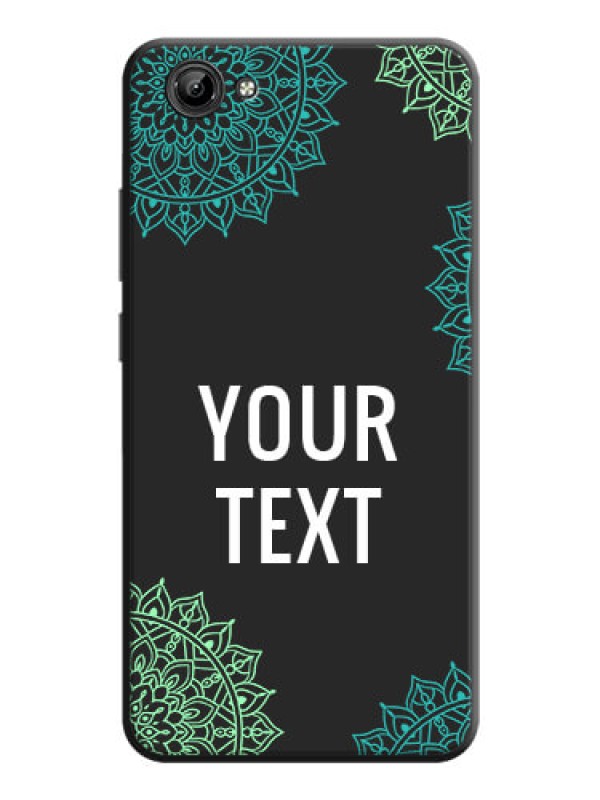 Custom Your Name with Floral Design on Space Black Custom Soft Matte Back Cover - Vivo Y71