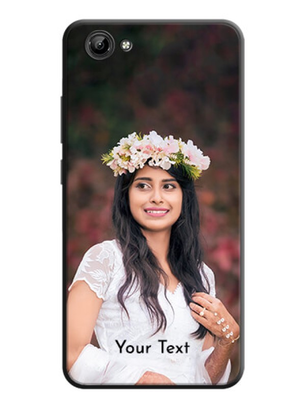 Custom Full Single Pic Upload With Text On Space Black Personalized Soft Matte Phone Covers -Vivo Y71
