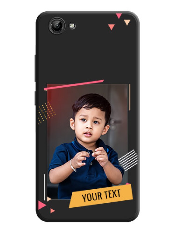 Custom Photo Frame with Triangle Small Dots - Photo on Space Black Soft Matte Back Cover - Vivo Y71I