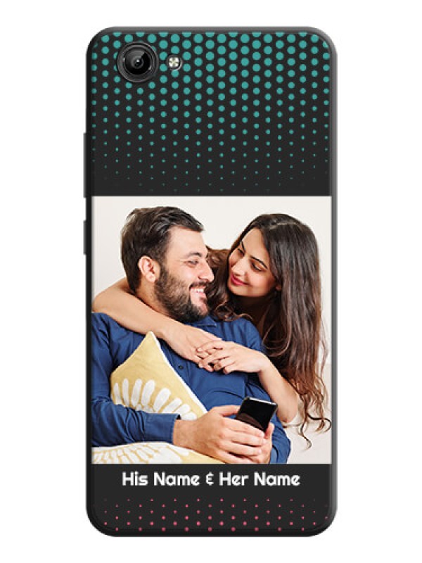 Custom Faded Dots with Grunge Photo Frame and Text on Space Black Custom Soft Matte Phone Cases - Vivo Y71I
