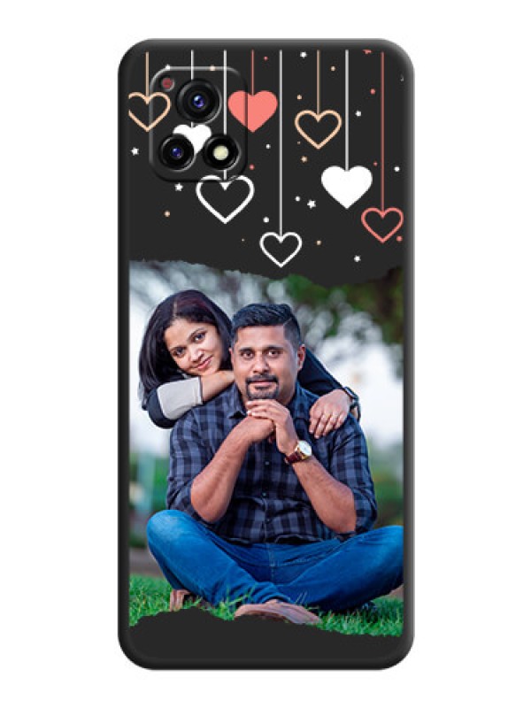 Custom Love Hangings with Splash Wave Picture on Space Black Custom Soft Matte Phone Back Cover - Vivo Y72 5G