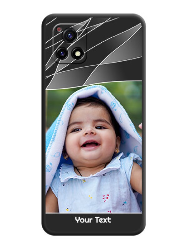 Custom Mixed Wave Lines on Photo on Space Black Soft Matte Mobile Cover - Vivo Y72 5G