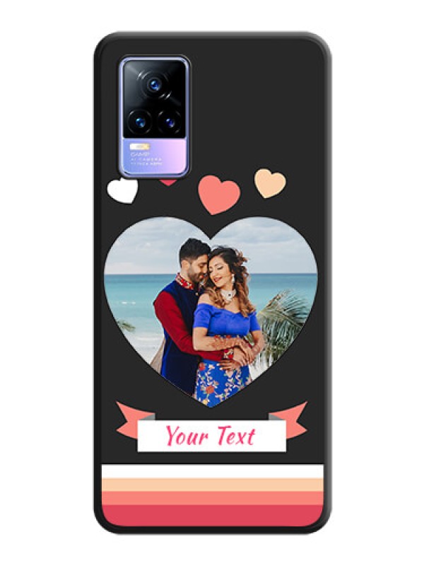 Custom Love Shaped Photo with Colorful Stripes on Personalised Space Black Soft Matte Cases - Vivo Y73