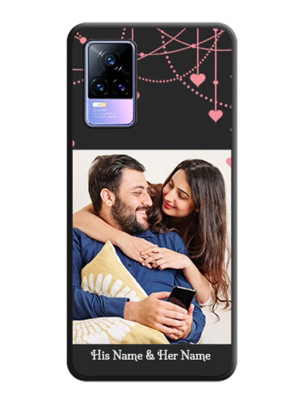 Custom Pink Love Hangings with Text on Space Black Custom Soft Matte Back Cover - Vivo Y73
