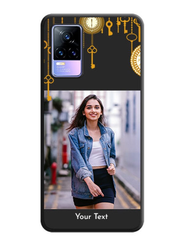 Custom Decorative Design with Text on Space Black Custom Soft Matte Back Cover - Vivo Y73