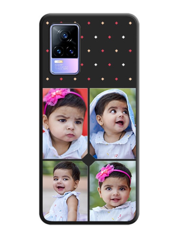 Custom Multicolor Dotted Pattern with 4 Image Holder on Space Black Custom Soft Matte Phone Cases - Vivo Y73