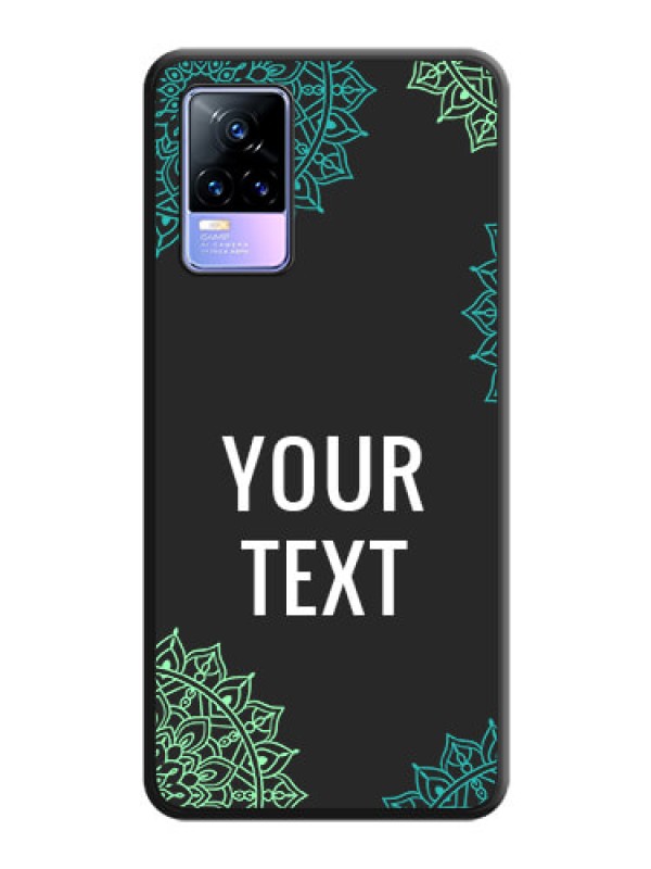 Custom Your Name with Floral Design on Space Black Custom Soft Matte Back Cover - Vivo Y73