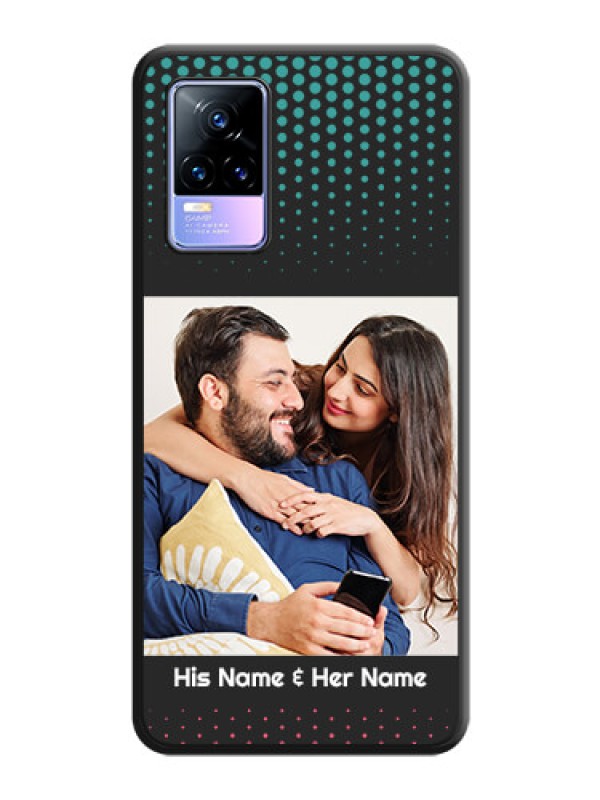 Custom Faded Dots with Grunge Photo Frame and Text on Space Black Custom Soft Matte Phone Cases - Vivo Y73