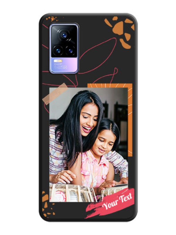 Custom Orange Photo Frame on Space Black Custom Soft Matte Phone Back Cover - Vivo Y73
