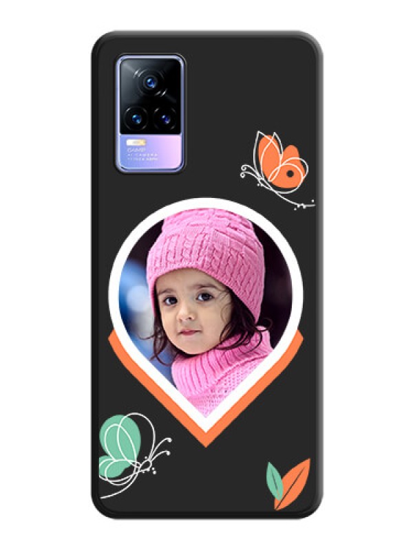Custom Upload Pic With Simple Butterly Design On Space Black Personalized Soft Matte Phone Covers -Vivo Y73