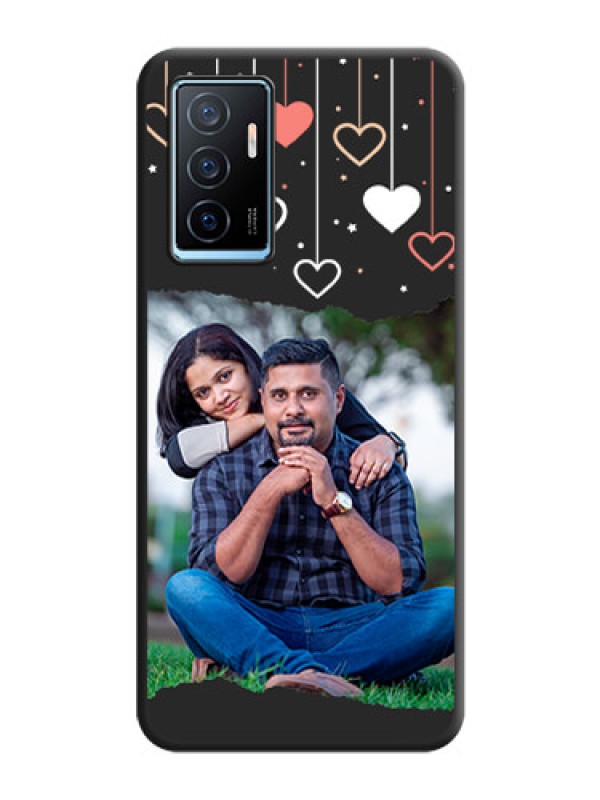 Custom Love Hangings with Splash Wave Picture on Space Black Custom Soft Matte Phone Back Cover - Vivo Y75 4G