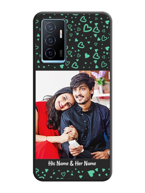 Custom Sea Green Indefinite Love Pattern on Photo on Space Black Soft Matte Mobile Cover - Vivo Y75 4G