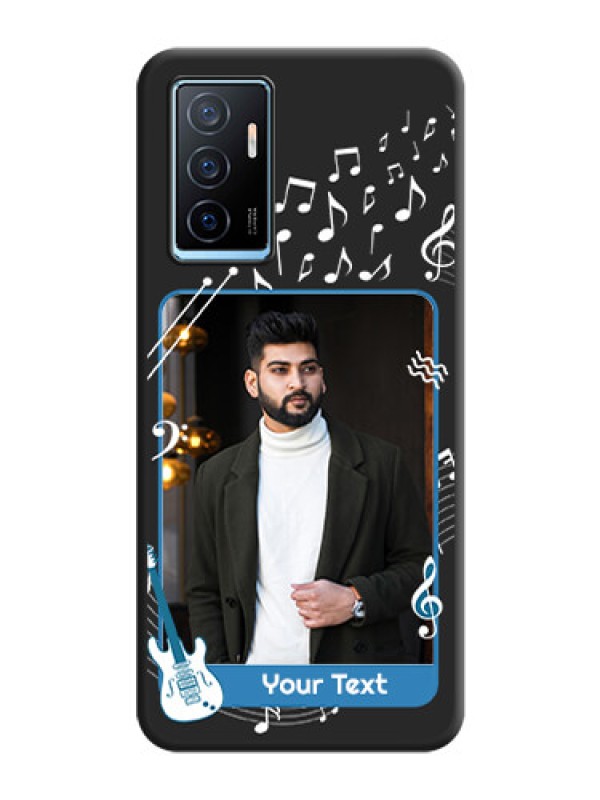 Custom Musical Theme Design with Text on Photo on Space Black Soft Matte Mobile Case - Vivo Y75 4G
