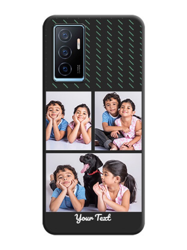 Custom Cross Dotted Pattern with 2 Image Holder  on Personalised Space Black Soft Matte Cases - Vivo Y75 4G
