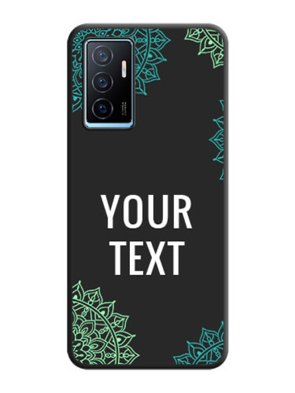 Custom Your Name with Floral Design on Space Black Custom Soft Matte Back Cover - Vivo Y75 4G