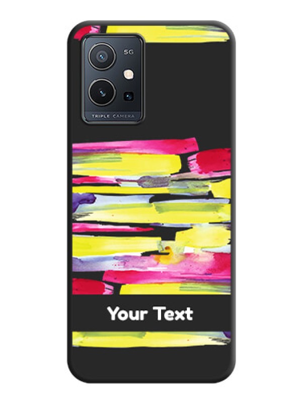 Custom Brush Coloured on Space Black Personalized Soft Matte Phone Covers - Vivo Y75 5G