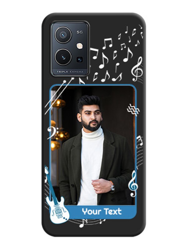 Custom Musical Theme Design with Text on Photo on Space Black Soft Matte Mobile Case - Vivo Y75 5G