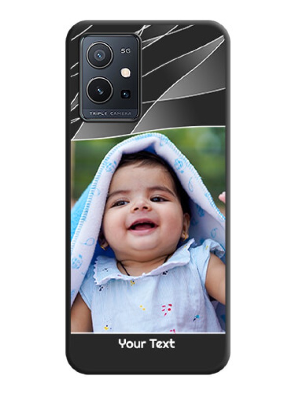 Custom Mixed Wave Lines on Photo on Space Black Soft Matte Mobile Cover - Vivo Y75 5G