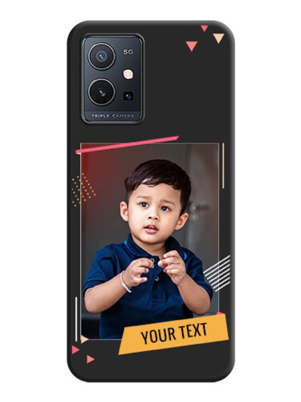 Custom Photo Frame with Triangle Small Dots on Photo on Space Black Soft Matte Back Cover - Vivo Y75 5G