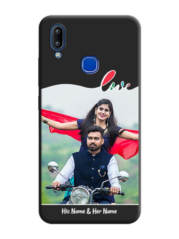Custom Fall in Love Pattern with Picture - Photo on Space Black Soft Matte Mobile Case - Vivo Y91