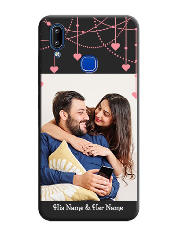 Custom Pink Love Hangings with Text on Space Black Custom Soft Matte Back Cover - Vivo Y91