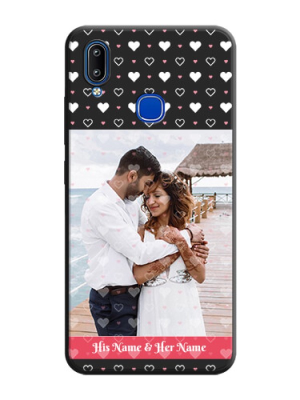 Custom White Color Love Symbols with Text Design - Photo on Space Black Soft Matte Phone Cover - Vivo Y91