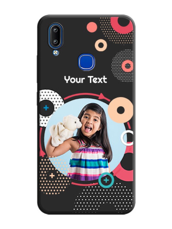 Custom Multicoloured Round Image on Personalised Space Black Soft Matte Cases - Vivo Y91