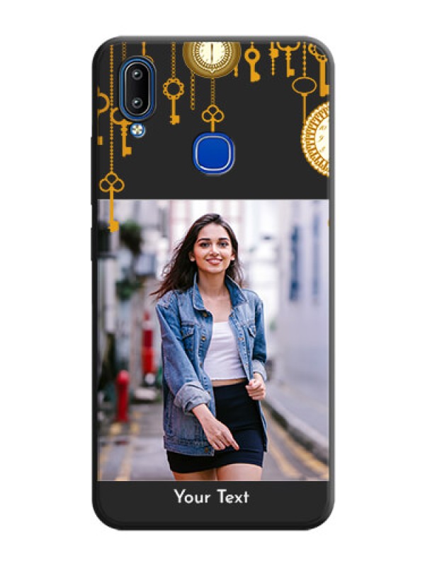 Custom Decorative Design with Text on Space Black Custom Soft Matte Back Cover - Vivo Y91