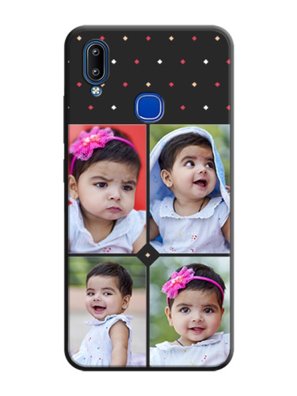 Custom Multicolor Dotted Pattern with 4 Image Holder on Space Black Custom Soft Matte Phone Cases - Vivo Y91