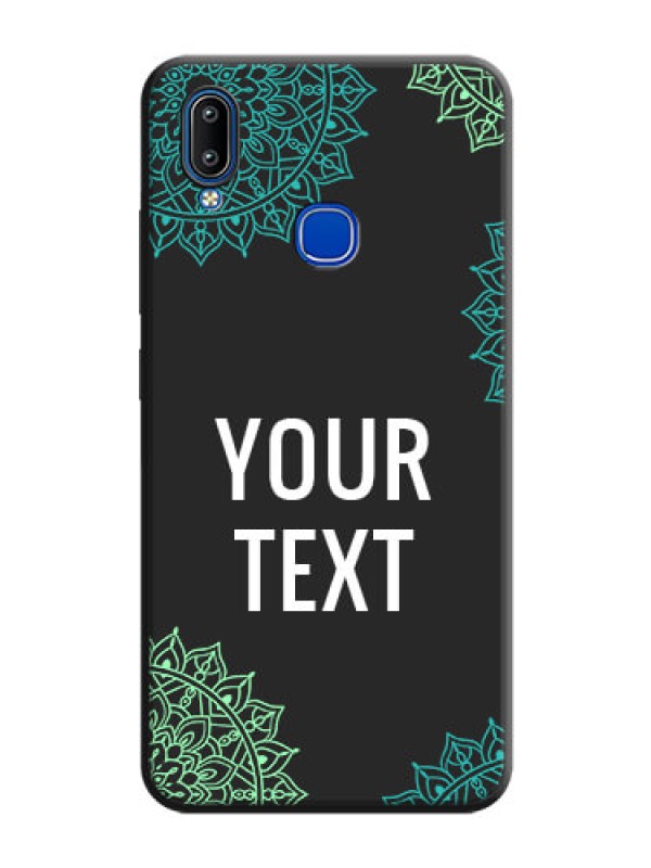 Custom Your Name with Floral Design on Space Black Custom Soft Matte Back Cover - Vivo Y91