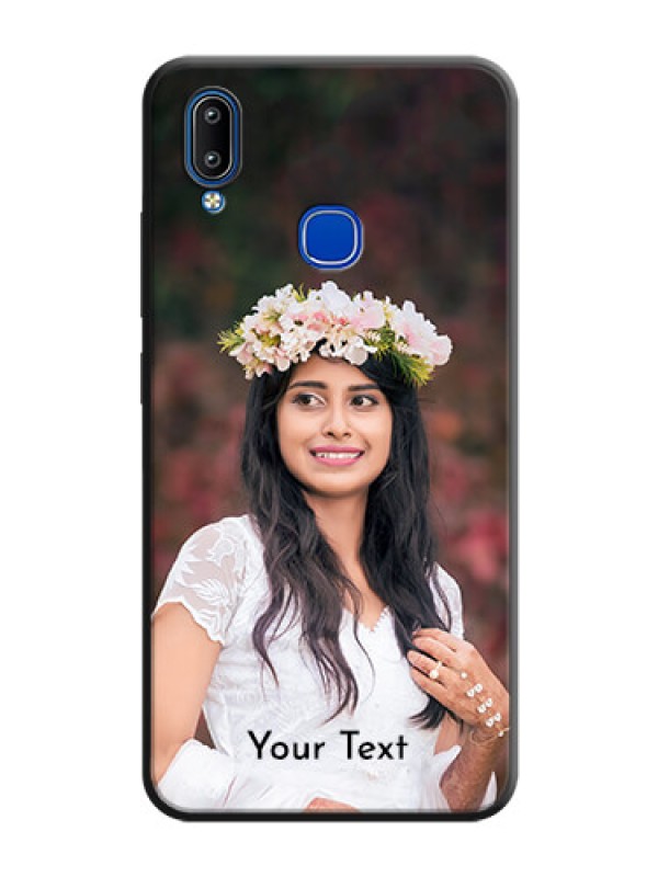 Custom Full Single Pic Upload With Text On Space Black Personalized Soft Matte Phone Covers -Vivo Y91