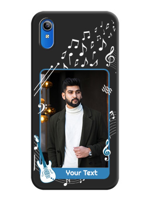 Custom Musical Theme Design with Text on Photo on Space Black Soft Matte Mobile Case - Vivo Y91i
