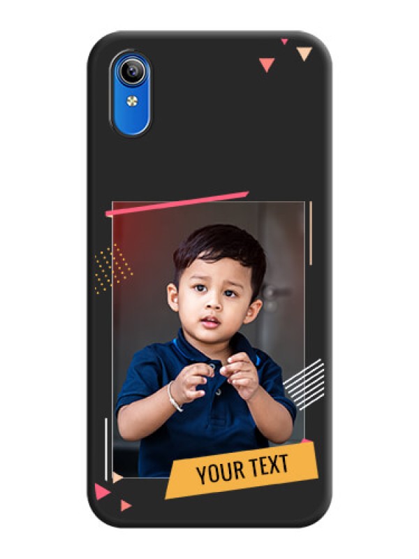 Custom Photo Frame with Triangle Small Dots on Photo on Space Black Soft Matte Back Cover - Vivo Y91i