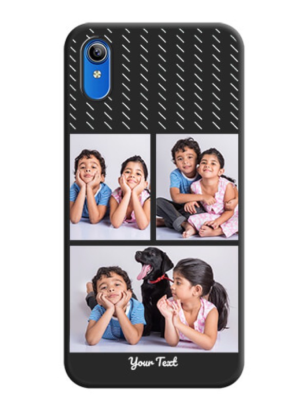 Custom Cross Dotted Pattern with 2 Image Holder  on Personalised Space Black Soft Matte Cases - Vivo Y91i