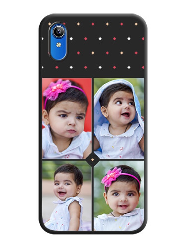Custom Multicolor Dotted Pattern with 4 Image Holder on Space Black Custom Soft Matte Phone Cases - Vivo Y91i