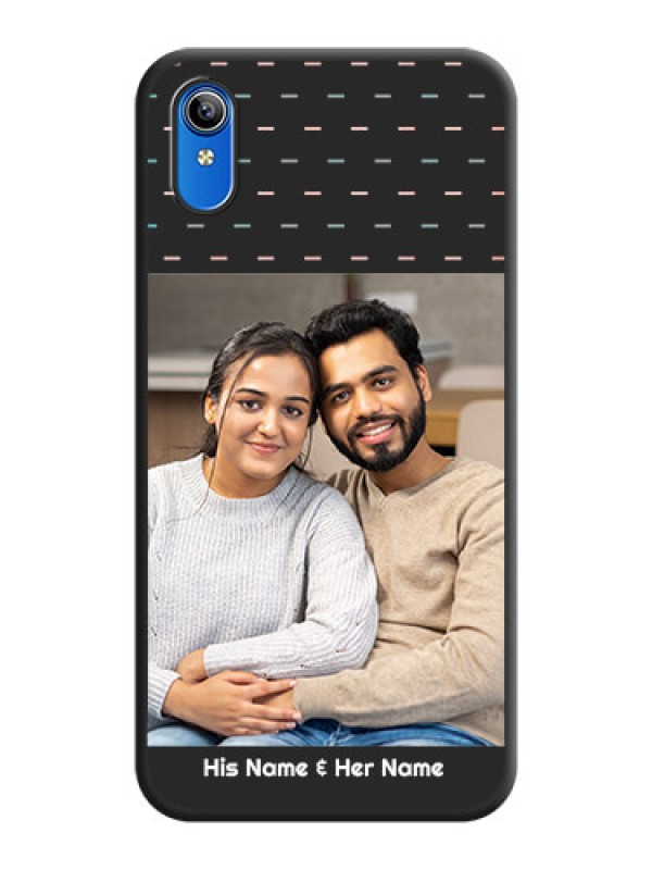 Custom Line Pattern Design with Text on Space Black Custom Soft Matte Phone Back Cover - Vivo Y91i