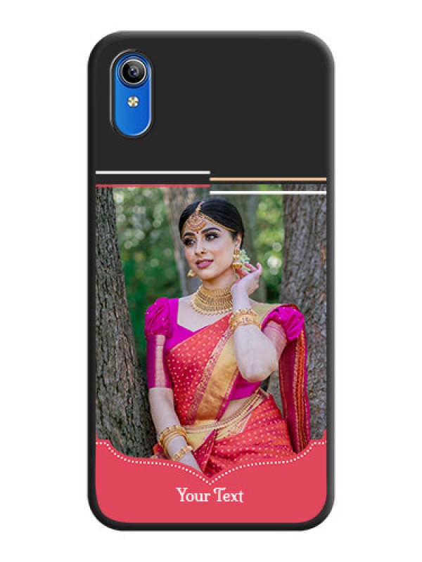 Custom Classic Plain Design with Name on Photo on Space Black Soft Matte Phone Cover - Vivo Y91i