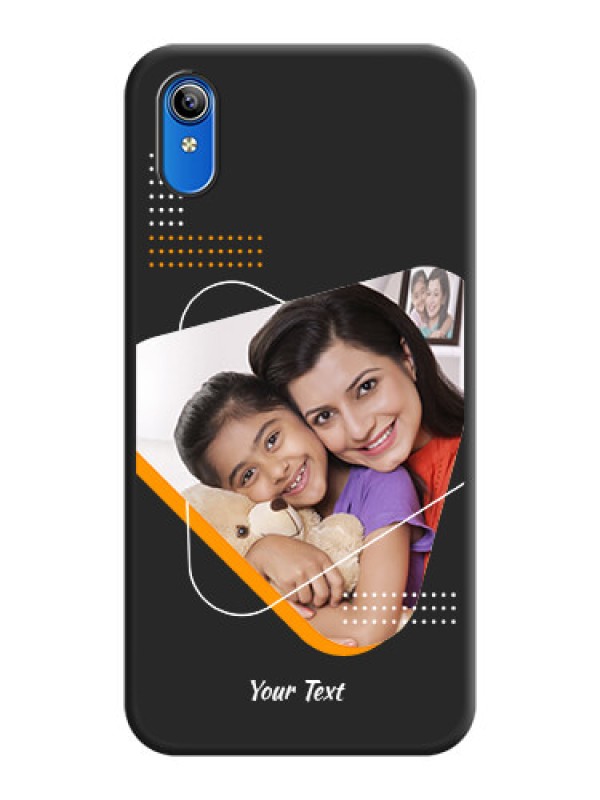 Custom Yellow Triangle on Photo on Space Black Soft Matte Phone Cover - Vivo Y91i