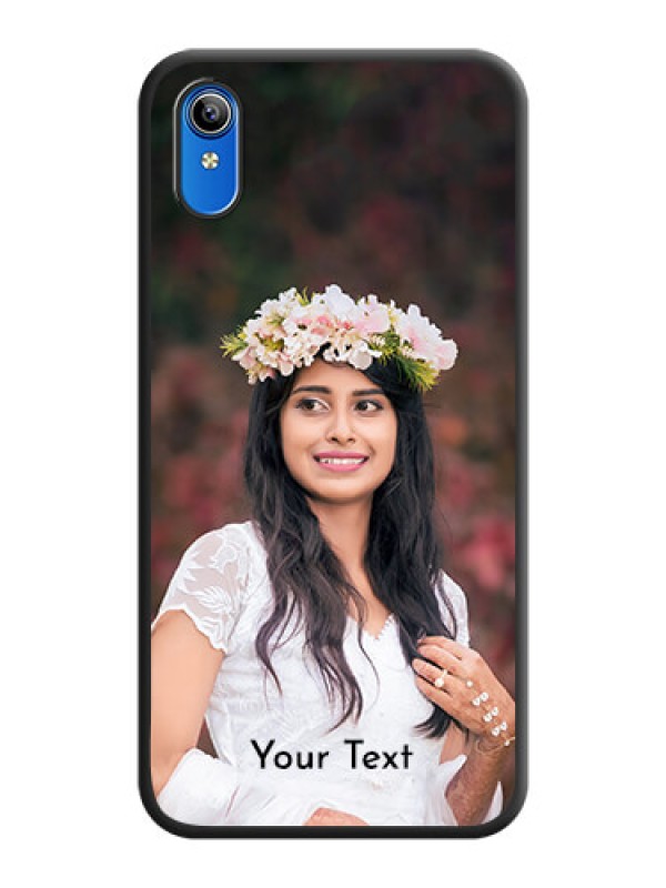 Custom Full Single Pic Upload With Text On Space Black Personalized Soft Matte Phone Covers -Vivo Y91I