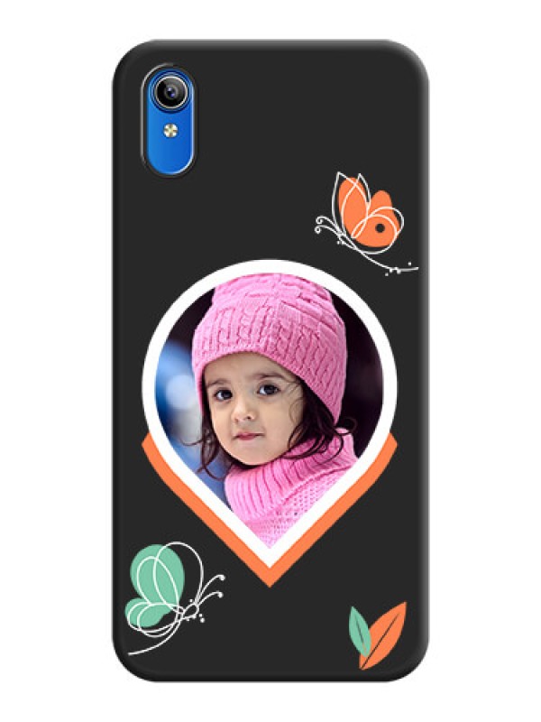 Custom Upload Pic With Simple Butterly Design On Space Black Personalized Soft Matte Phone Covers -Vivo Y91I