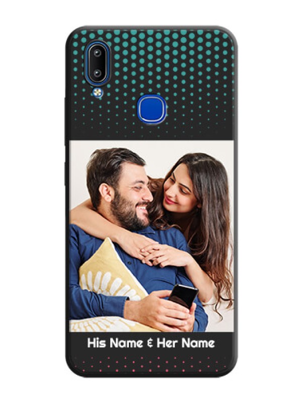 Custom Faded Dots with Grunge Photo Frame and Text on Space Black Custom Soft Matte Phone Cases - Vivo Y95