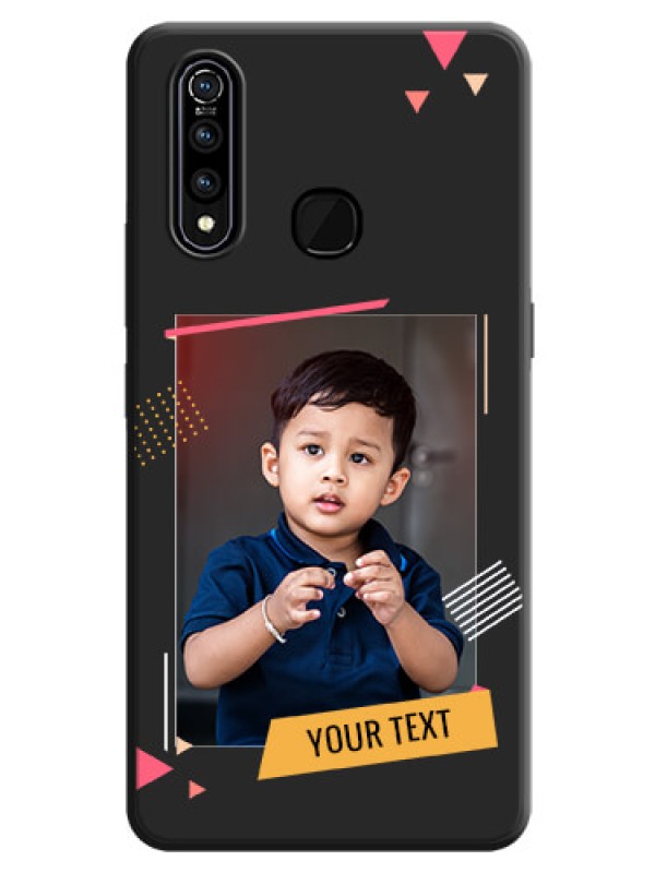 Custom Photo Frame with Triangle Small Dots - Photo on Space Black Soft Matte Back Cover - Vivo Z1 Pro