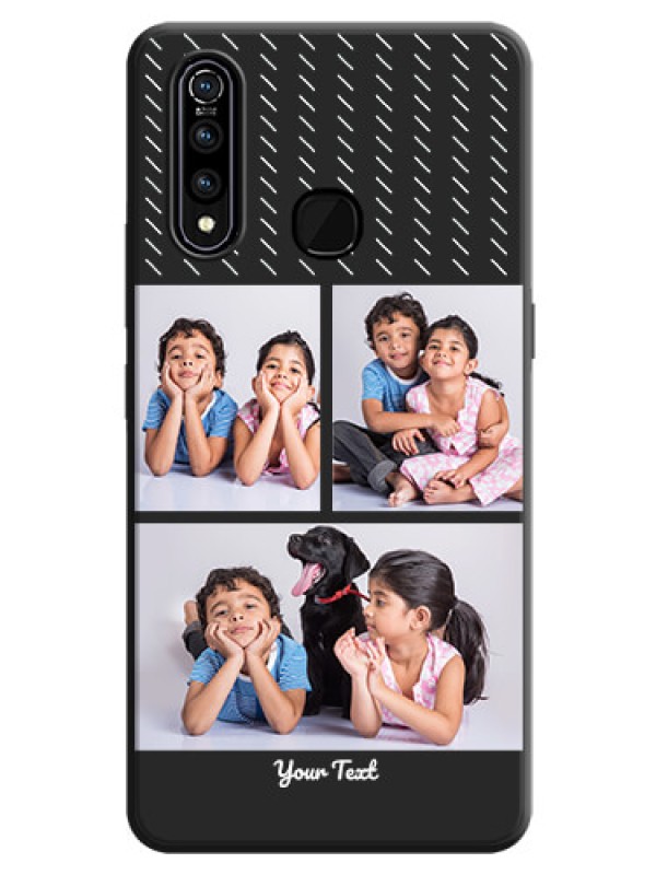 Custom Cross Dotted Pattern with 2 Image Holder  on Personalised Space Black Soft Matte Cases - Vivo Z1 Pro