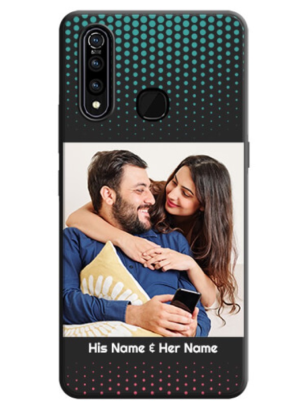 Custom Faded Dots with Grunge Photo Frame and Text on Space Black Custom Soft Matte Phone Cases - Vivo Z1 Pro