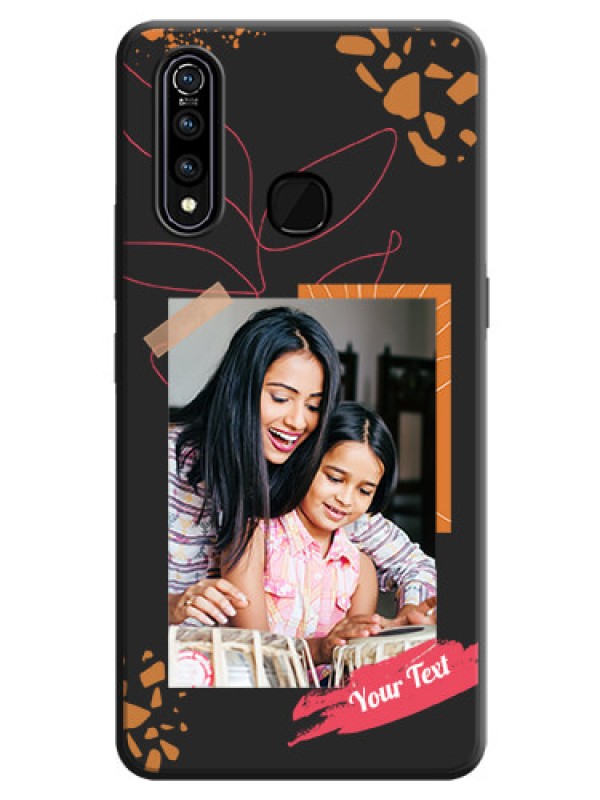 Custom Orange Photo Frame on Space Black Custom Soft Matte Phone Back Cover - Vivo Z1 Pro