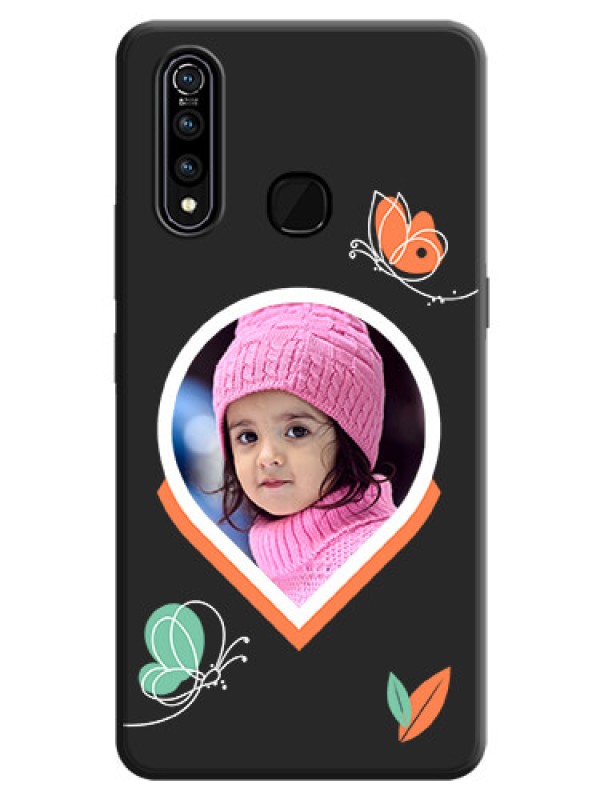 Custom Upload Pic With Simple Butterly Design On Space Black Personalized Soft Matte Phone Covers -Vivo Z1 Pro