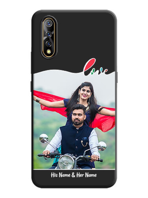 Custom Fall in Love Pattern with Picture - Photo on Space Black Soft Matte Mobile Case - Vivo Z1X