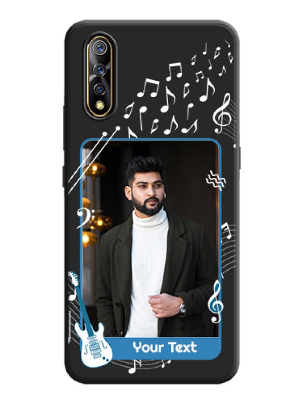 Custom Musical Theme Design with Text - Photo on Space Black Soft Matte Mobile Case - Vivo Z1X