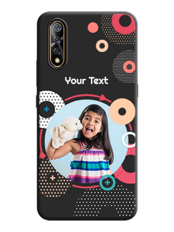 Custom Multicoloured Round Image on Personalised Space Black Soft Matte Cases - Vivo Z1X